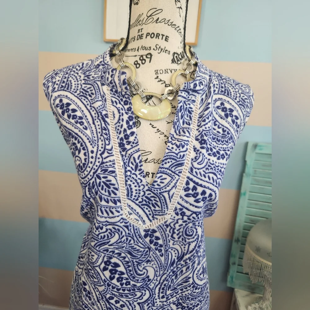 Tommy Hilfiger Plus Size Atlas Paisley Print Shift Dress - Picture 5 of 9